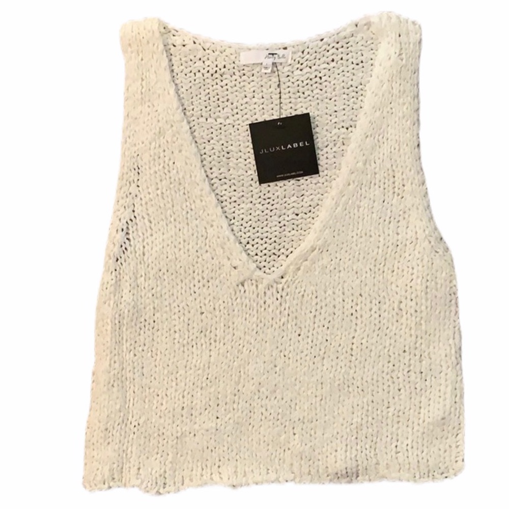 NWT JLUXLABEL White Blair Knit Tank Top